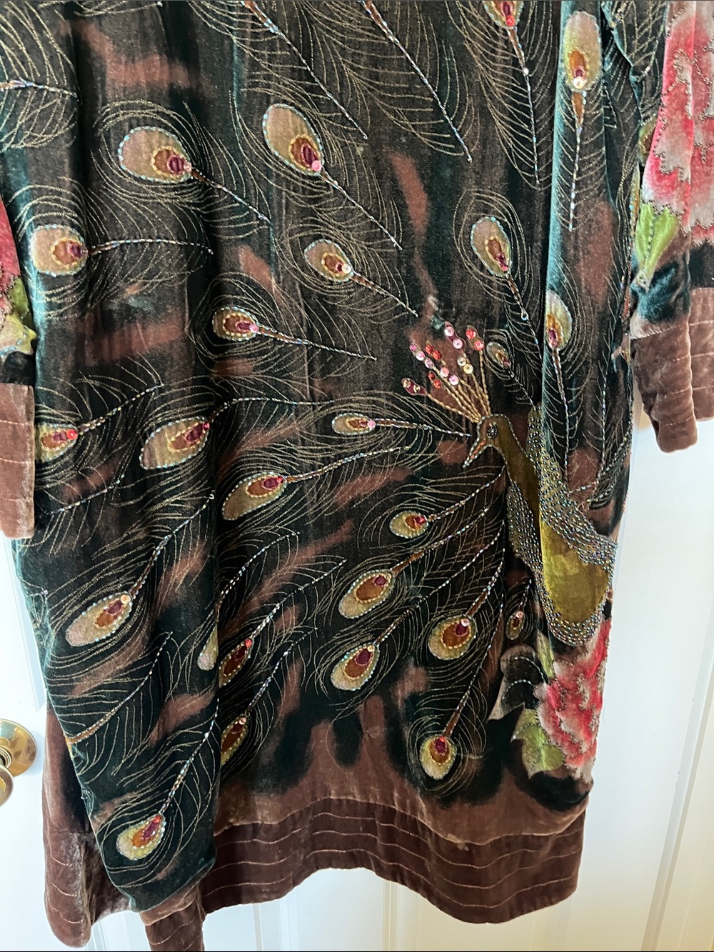 Women's Teddy Jacket in Brown Velvet - Picture 11 of 14